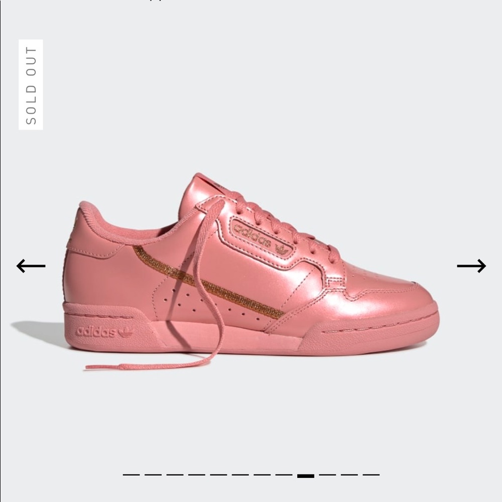 Adidas continental 80s in rose gold leather NWB